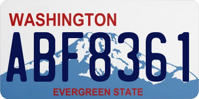 WA license plate ABF8361