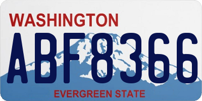 WA license plate ABF8366