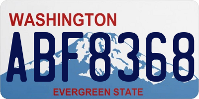 WA license plate ABF8368