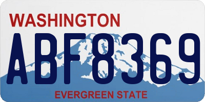 WA license plate ABF8369