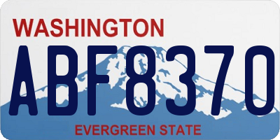 WA license plate ABF8370
