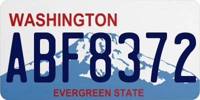 WA license plate ABF8372