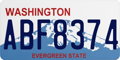 WA license plate ABF8374