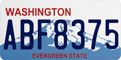 WA license plate ABF8375