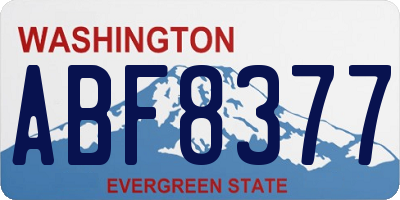 WA license plate ABF8377