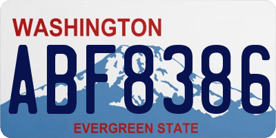 WA license plate ABF8386