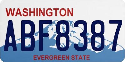 WA license plate ABF8387