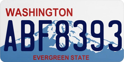 WA license plate ABF8393