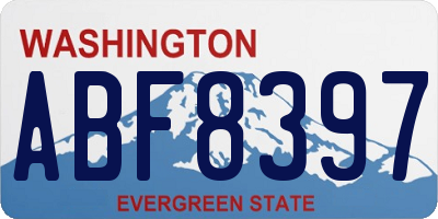 WA license plate ABF8397