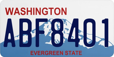 WA license plate ABF8401