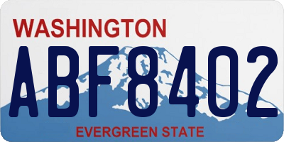WA license plate ABF8402