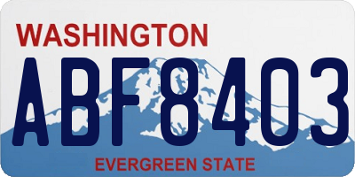 WA license plate ABF8403