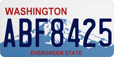 WA license plate ABF8425