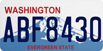 WA license plate ABF8430