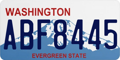 WA license plate ABF8445