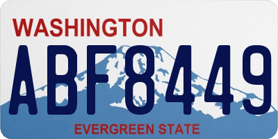 WA license plate ABF8449