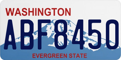 WA license plate ABF8450