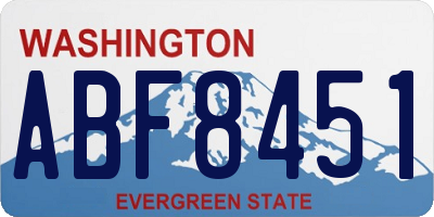 WA license plate ABF8451