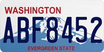 WA license plate ABF8452