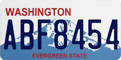 WA license plate ABF8454