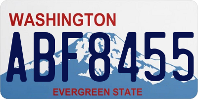 WA license plate ABF8455