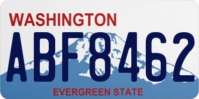 WA license plate ABF8462