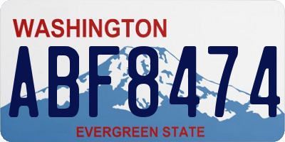 WA license plate ABF8474