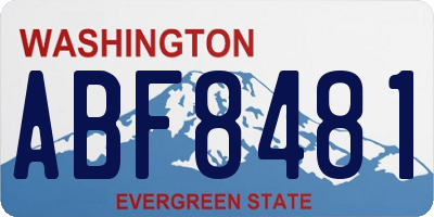 WA license plate ABF8481