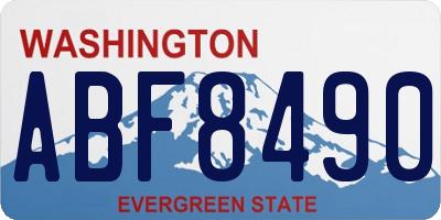 WA license plate ABF8490