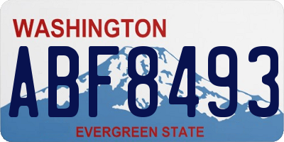 WA license plate ABF8493