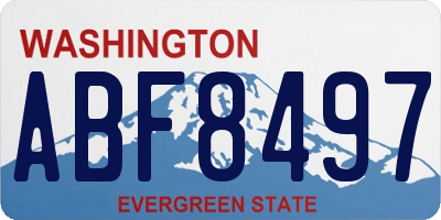 WA license plate ABF8497