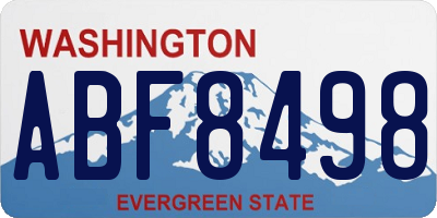 WA license plate ABF8498