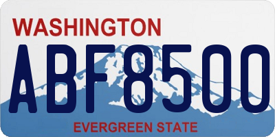 WA license plate ABF8500