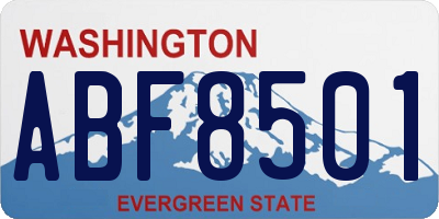 WA license plate ABF8501