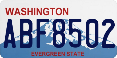 WA license plate ABF8502
