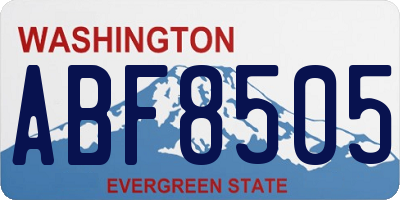 WA license plate ABF8505