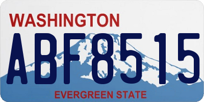 WA license plate ABF8515