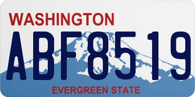 WA license plate ABF8519
