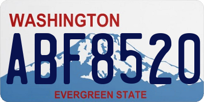 WA license plate ABF8520