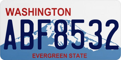 WA license plate ABF8532