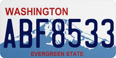 WA license plate ABF8533