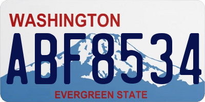 WA license plate ABF8534