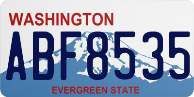 WA license plate ABF8535