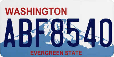 WA license plate ABF8540