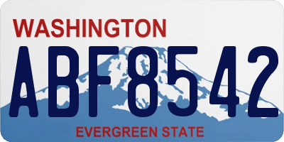 WA license plate ABF8542