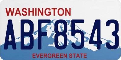 WA license plate ABF8543