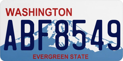 WA license plate ABF8549