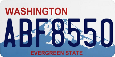 WA license plate ABF8550