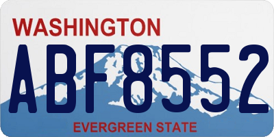 WA license plate ABF8552