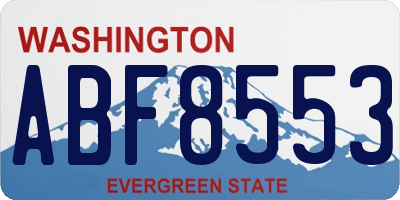 WA license plate ABF8553